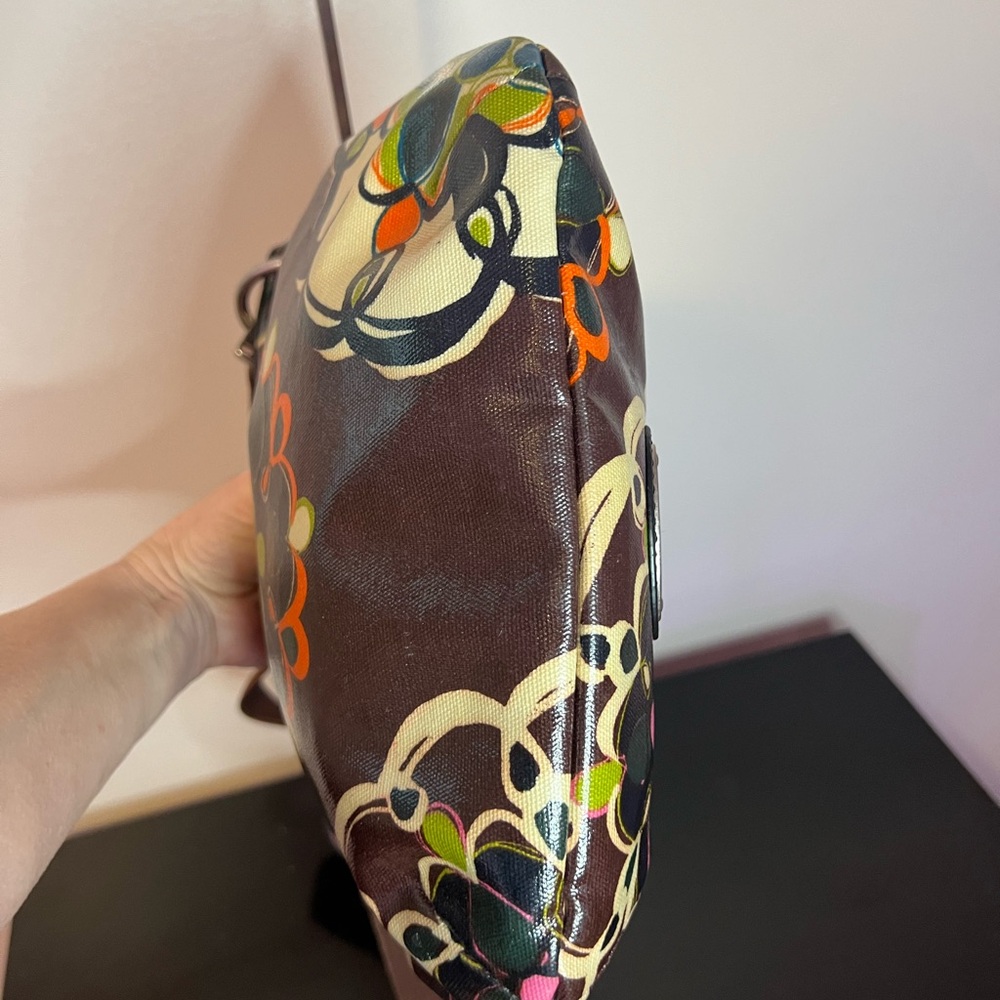 Fossil Key-Per Brown Floral Coated Canvas Crossbody Bag - Picture 4 of 11